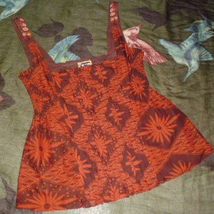 Free People burnt orange tank top shirt sz 4